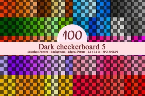 Dark Checkerboard 5 Seamless Pattern