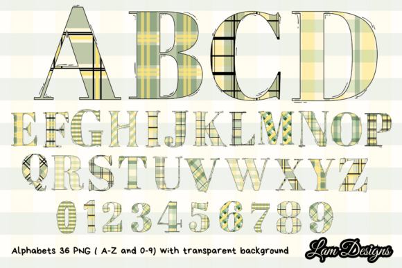 Fall Autumn Plaid Alphabets and Numbers for Creative Projects