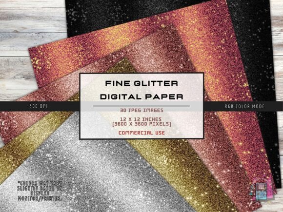 Fine Glitter Digital Papers: A Creative Tool for Designers and DIY Enthusiasts