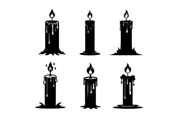 Gothic Dripping Candle Silhouette: A Timeless Design for Modern Creations