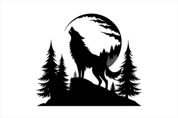 Howling Wolf Silhouette Vector: A Powerful Design Element for Creatives