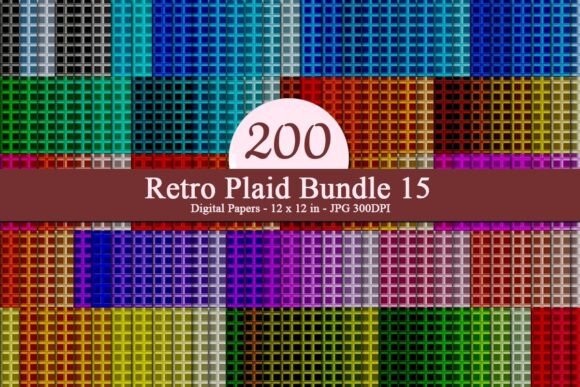 Retro Plaid Bundle 15 Digital Papers: A Versatile Resource for Creative Projects