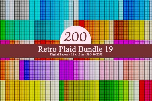 Retro Plaid Bundle 19 Digital Papers