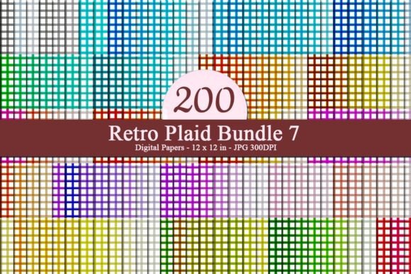 Retro Plaid Bundle 7 Digital Papers: A Versatile Resource for Modern Creatives and Businesses