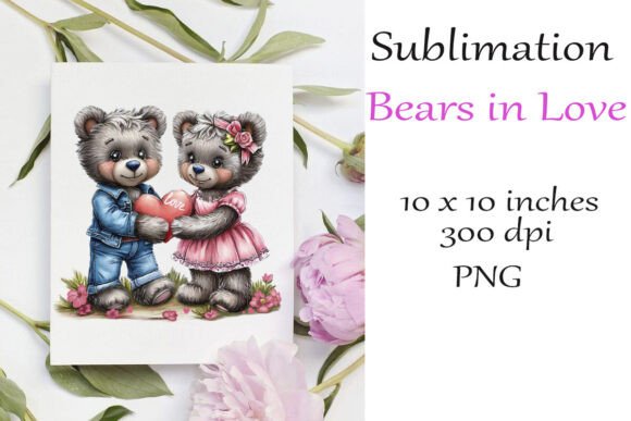 Sublimation of the Bears in Love PNG: A Creative Resource for Diverse Projects