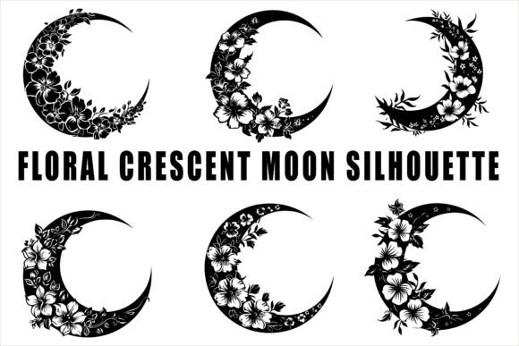 The Timeless Charm of the Floral Crescent Moon Silhouette in Modern Design