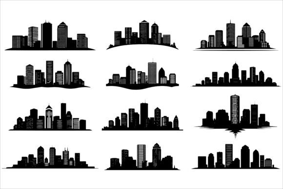Vector Illustration, Urban Skyline Art: A Modern Design Essential