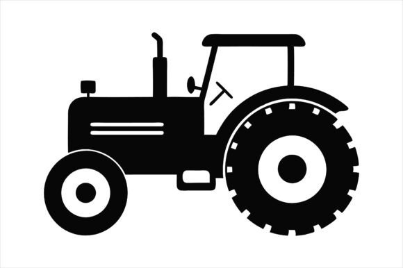 Vintage Tractor Silhouette Vector Icon: A Timeless Design Element for Modern Creations