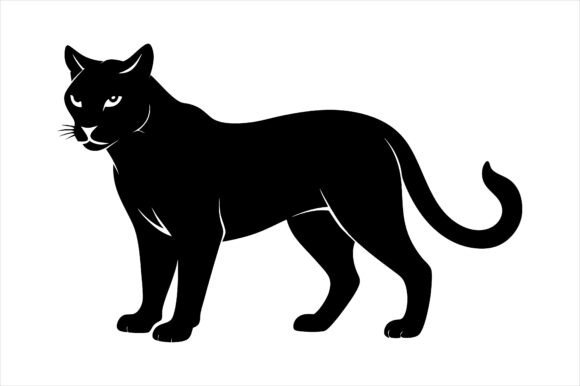 Wild Cat Silhouette Icon Vector